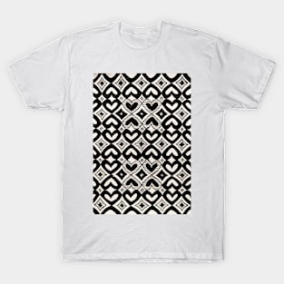 Handmade black and white heart pattern T-Shirt